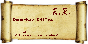 Rauscher Róza névjegykártya
